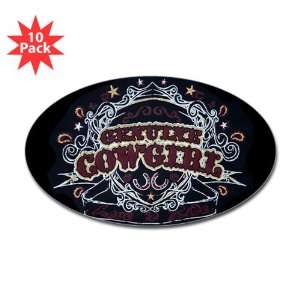   Sticker (Oval) (10 Pack) Genuine Cowgirl Love To Ride 