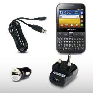  SAMSUNG GALAXY Y PRO B5510 USB MAINS ADAPTER & USB MINI CAR 