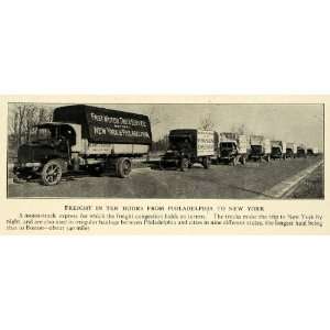  1918 Print WWI Military Truck Freight Military Mobilization 