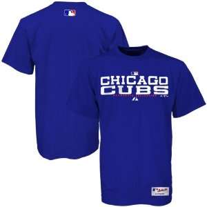 Majestic Chicago Cubs Royal Blue Stack T shirt  Sports 