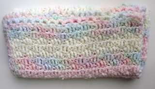 Crocheted Pastel Soft Thick Baby Girl Blanket 55 x 51  