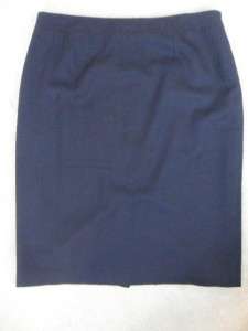 Talbots Size 16 Dark Blue Career Pencil Skirt 100% Wool Lined  