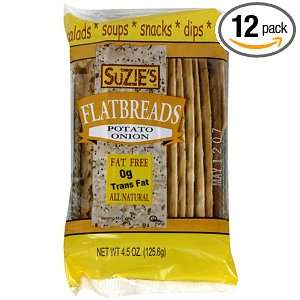 Suzies Flatbread, Potato Onion, 4.5 Ounce Bags (Pack of 12)  