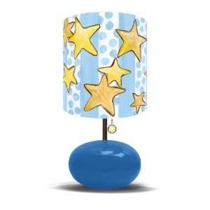  Dot and Stars Lamp on Blue Base with Prince Crown and Star 
