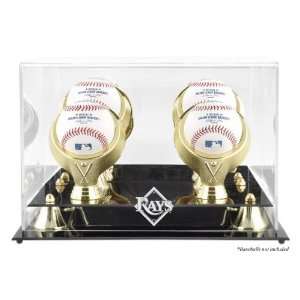 Rays Golden Classic Four Baseball Logo Display Case   Acrylic Baseball 