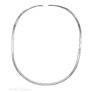  Sterling Silver Oval Open Collar Choker Necklace Jewelry