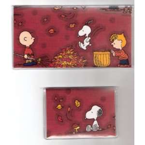   Cover Debit Set Made with Peanuts Snoopy Fall Fabric 