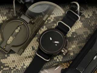   Date Display Quartz Sports Military Mens Wrist Watch Black Fabric Band