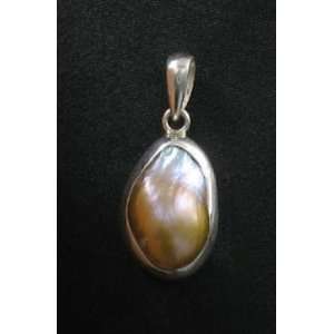  PINK BAROQUE PEARL STERLING PENDANT #3~ 