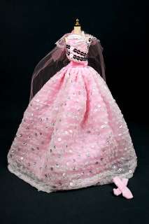 DW1092 BN Pink Wedding Dress Set for Barbie FR  