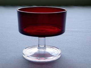 This auction is for a Beautiful Vintage Ruby Red Glass Stemmed Sherbet 