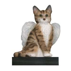  Brown Tabby Angel Cat Shelf and Wall Plaque Collectible 