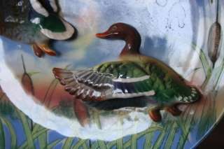 Lefton Relief Decorative Plate Flying Ducks  