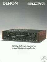 Denon Original DRA 755 Receiver Brochure 1985  