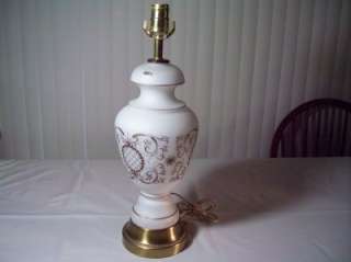 Vtg Table Lamp Blown Glass Gold Design Made in France  