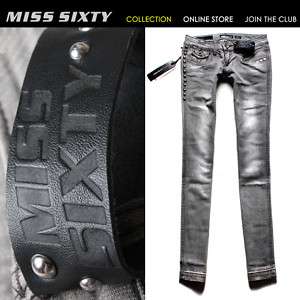 NEW HOT Stunning Gray Rivet MISS SIXTY Lady Cool Jeans  