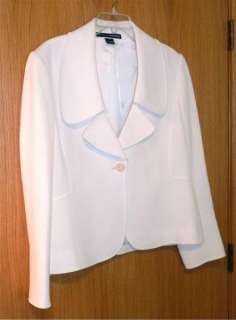 LINDA ALLARD ELLEN TRACY White Textured Jacket 14  