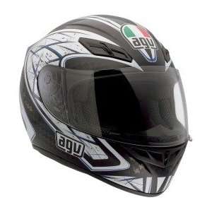    AGV K 4 Evo Silver Black/Blue Full Face Helmet (L) Automotive