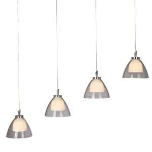 George Kovacs P8034 1 084 4 Light Pendant Brushed Nickel Opal Etched 