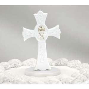  Pack of 4 First Holy Communion Porcelain Cross & Chalice Cake 