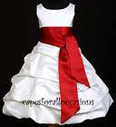 HOLIDAY PARTY FLOWER GIRL DRESS IVORY APPLE CHERRY RED 2 4 5 6 7 8 9 