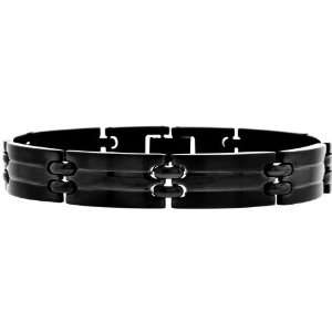  Inox Jewelry 316L Stainless Steel Smooth Black Plated 