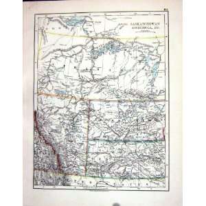  Johnston Antique Map 1898 Saskatchewan Assiniboia British 