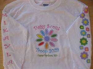 DAISY GIRL SCOUT LONG SLEEVE T SHIRT PERSONALIZED  