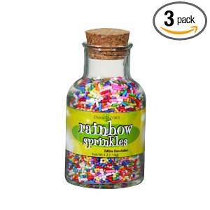 Dean Jacobs Rainbow Sprinkles Glass Jar with Cork, 4.2 Ounce (Pack of 