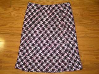 TRIBAL ACRYLIC WOOL PINK BLACK LINED WOVEN SKIRT SIZE 6  
