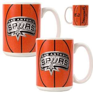  San Antonio Spurs NBA 2pc Ceramic Gameball Mug Set 