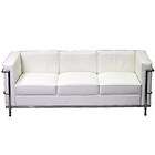 Le Corbusier Style LC2 Sofa in Genuine White Leather