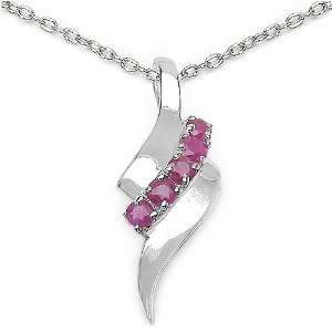  0.70 Carat Genuine Ruby Sterling Silver Pendant Jewelry