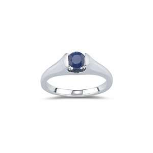  0.40 Ct Blue Sapphire Solitaire Ring in 14K White Gold 4.0 