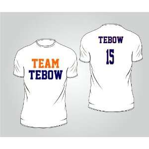  Team Tebow Youth and Adult Name and Number White T Shirt 
