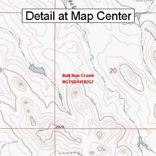  USGS Topographic Quadrangle Map   Bull Run Creek, South 