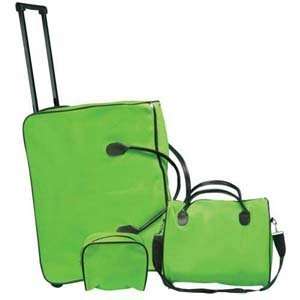  Three Piece Green Trolley Luggage Set Beauty