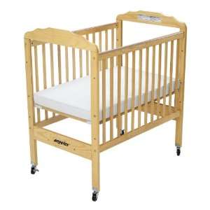  Clear Panel Adjustable Fixed Side Crib Natural Baby