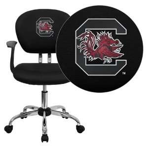  South Carolina Gamecocks Embroidered Black Mesh Task Chair with Arms 