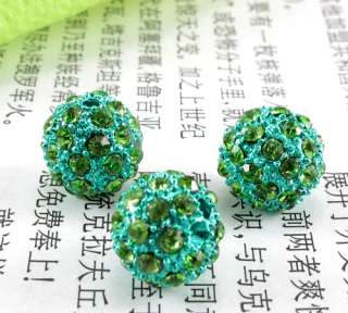   20pcs 10mm DIY CZ Crystal Pave Beads Disco Ball Spacer Beads  