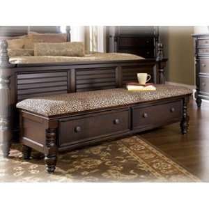   Dark Brown Key Town Bedroom Storage Bench Furniture & Decor