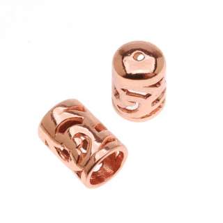 Copper Bead/Cord End Caps With Openwork Vine Pattern 10.5x6.5mm (2 