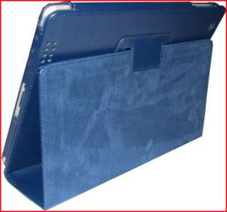 iPad 2 Genuine Leather Smart Cover Stand Case BLUE  