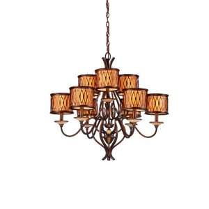   12 Elysian Amber 9 Light Chandeliers in Burnt Amber