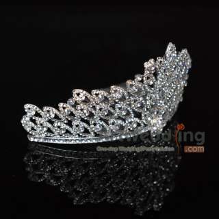 Noble Queen Tiaras Silver Crystal Diamond Comb Rhinestone Godess Crown 