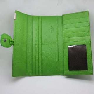 Womens Green Real Genuine Leather Bifold Clutch Wallet Purse ID Card 