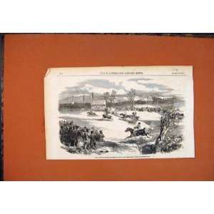 Steeple Chase St Cloud Versailles Horses Old Print 185  
