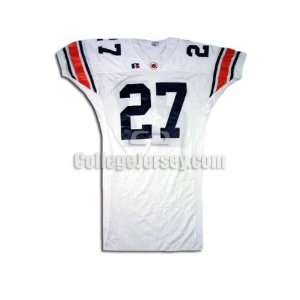  White No. 27 Game Used Auburn Russell Football Jersey 