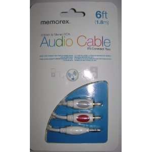  MEMOREX AUDIO CABLE 3.5MM TO STEREO RCA 6 FT Electronics