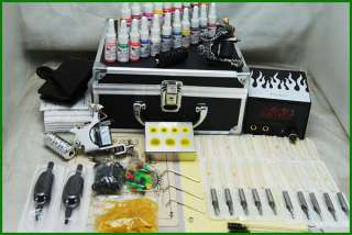 Tattoo Kit 2 Machine Guns Power Supply Ink Needle D57 2  